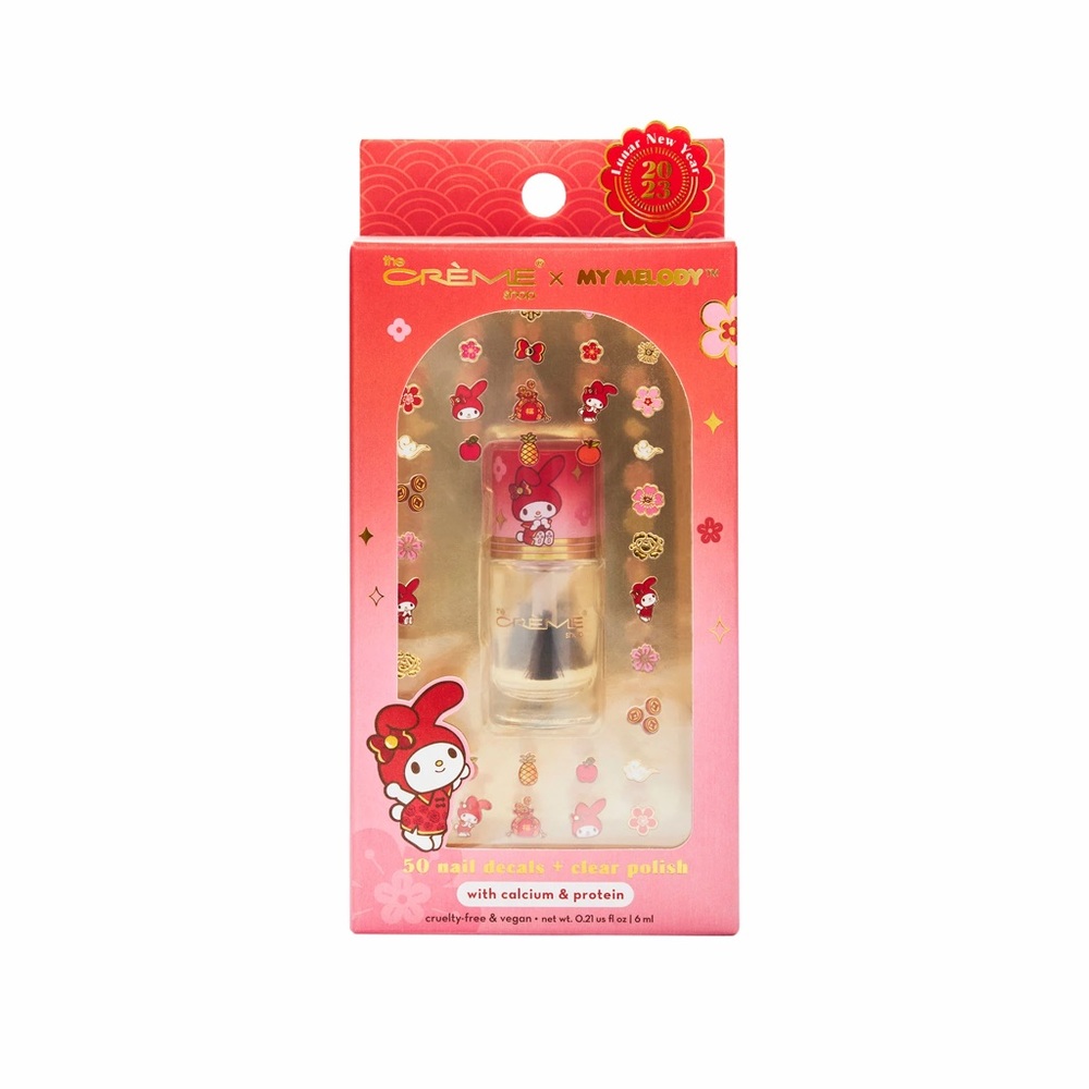 Sanrio Exclusive 2023 My Melody Lunar New Year Nail Decal Set + Clear Polish